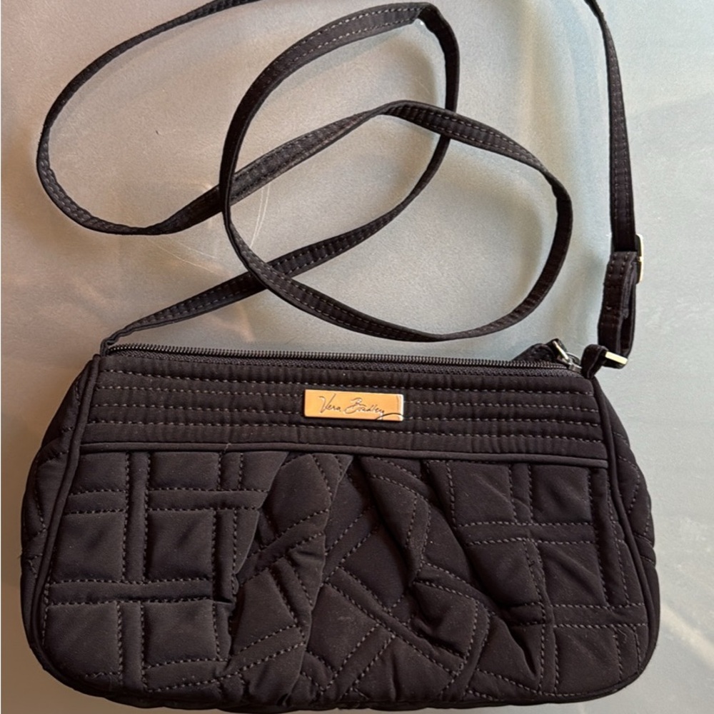 Vera Bradley Elegant Black Quilted Crossbody Bag